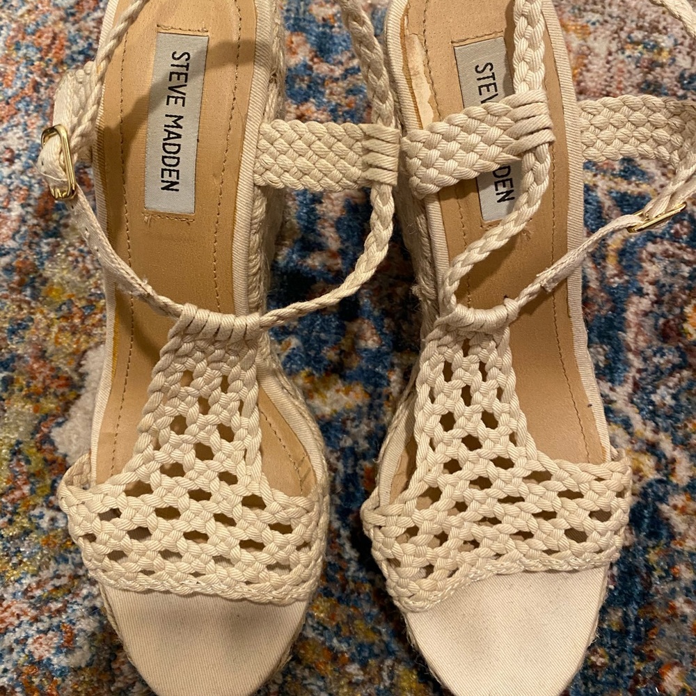 Steve Madden Espadrille Wedge Tan 9.5